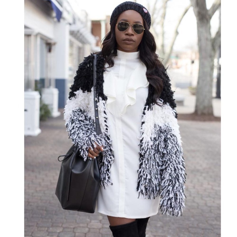 Stunning Bogo Chic Shaggy Colorblock Loop Knit Kn… - image 6